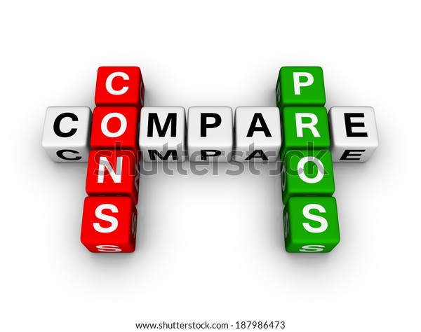 Pros Cons Compare Crossword Puzzle: ภาพประกอบสต็อก 187986473 Shutterstock