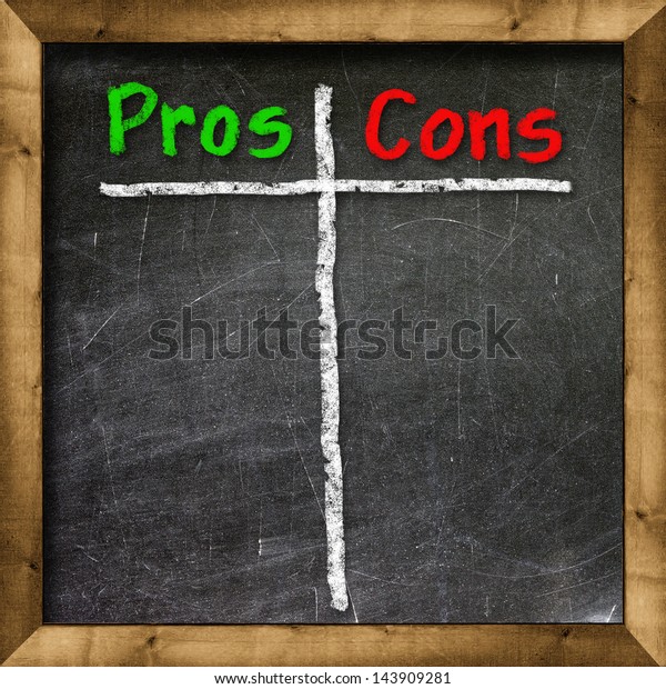 Pros Cons Handwritten White Chalk On Stock Illustration 143909281