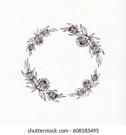 Protea wreath Stock Illustrations, Images & Vectors | Shutterstock