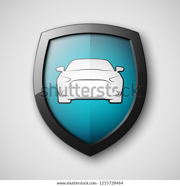 Protect car guard shield. Safety badge vehicle\
icon. Privacy automobile banner shield. Security auto label.\
Defense motor car. Defense safeguard shield motor vehicle. Car\
alarm system. Auto\
insurance