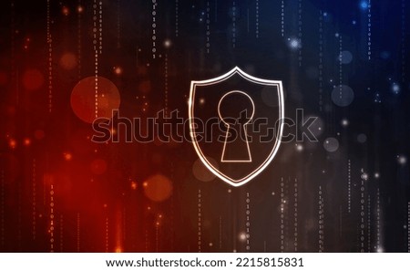 Protect and Security concept. Digital Shield on abstract technology background, Cyber security and information or network protection. Future technology web services for business and internet project