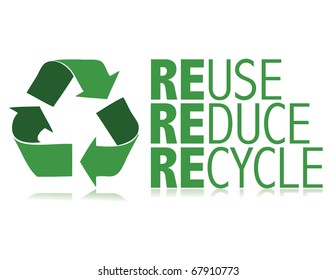 Recycle Sign Reduce Reuse Recycle Slogan Stock Vector (Royalty Free ...