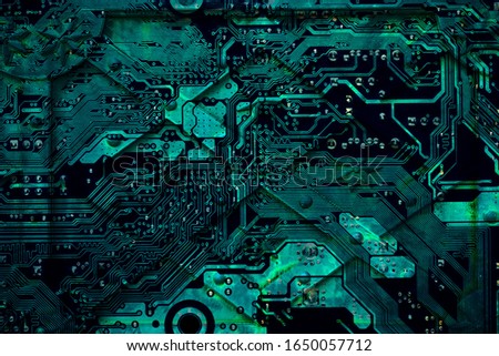 Protected guard shield circuit board. Electronic computer hardware processor security technology. Motherboard digital chip. Tech processor safeguard. 