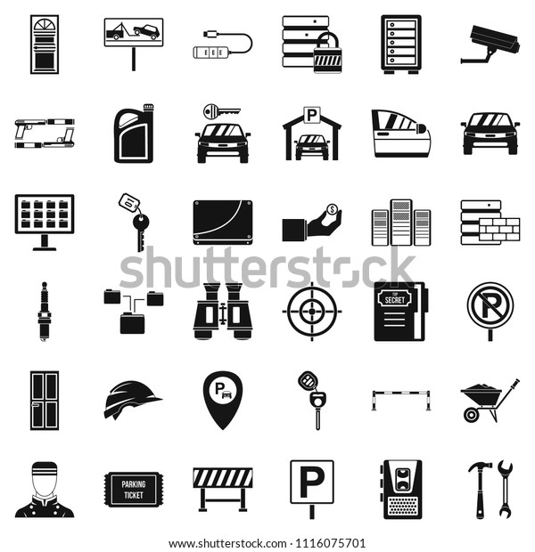 Protection icons set. Simple style of 36\
protection icons for web isolated on white\
background