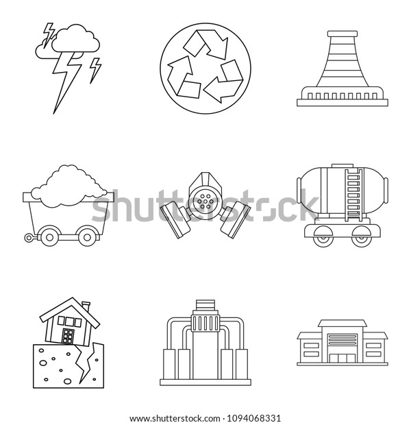 Protection of nature\
icons set. Outline set of 9 protection of nature icons for web\
isolated on white\
background
