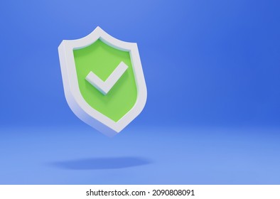 protection shield minimal icon Symbol in 3D rendering isolated on blue background