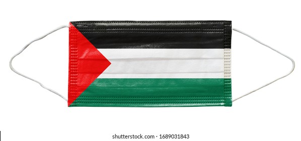 Protective Medical Palestine Flag Face Mask. 3d Illustration.