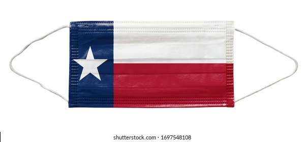 Protective Medical Texas State (USA) Flag Face Mask. 3d Illustration.