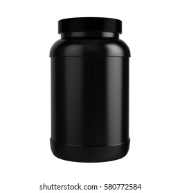 Protein Bottle With Black Cap 3D Illustration