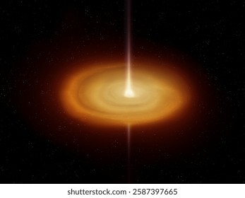 A protostar forms in a gas cloud. Star birth in space isolated. Evolution of the young sun.