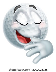 A Proud Or Pleased Golf Ball Sports Emoticon Emoji Face Cartoon Icon