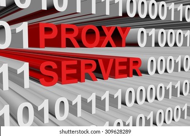 Proxy Server Is Presented In The Form Of Binary Code 3d Illustration