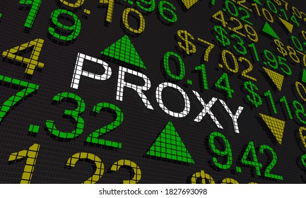 Proxy Shareholder Stock Market Ticker Voting Rights 3d Illustration