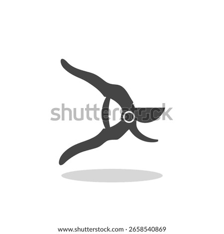 Pruning shears icon with shadow