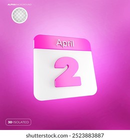 PSD calendar april 3d premium