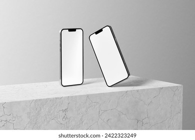 PSD mobile mockup set and minimalist scene