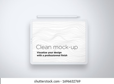 PSD Tablet Mockup, Clean Empty Screen To Showcase Your UX UI Projects