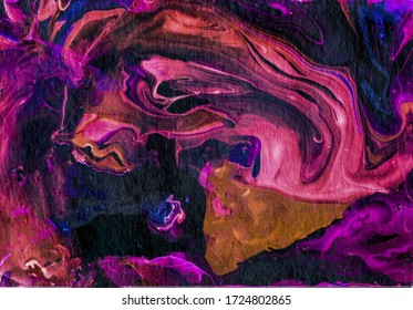 Psychedelic Abstract Hand Drawn Tie Dye Painting Abstract .Multicolor Liquid Fluid Drawing, Mixed Fluid Flow .Fiction Glowing Artistic Trendy Background