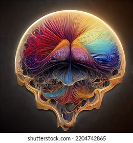 Psychedelic Brain With Sacred Geometry