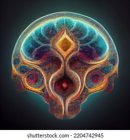 Psychedelic Brain With Sacred Geometry