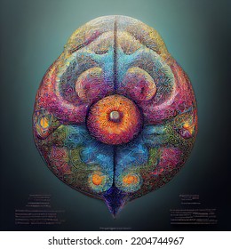 Psychedelic Brain With Sacred Geometry