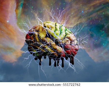 Psychedelic mind melt  3D Render  Some elements provided courtesy of NASA

