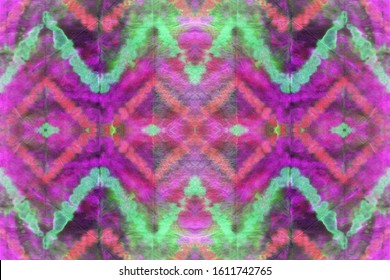 Psychedelic Mirror Tone. Retro Decoraton Style. Tie Dye pattern. Dashiki Rainbow Pattern on Grayscale background. Fashionable Ultraviolet Gouache Print.