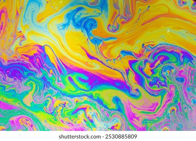 Psychedelic multicolored background abstract. Rainbow colors. patterns background. Photo macro shot of soap bubbles - Powered by Shutterstock - Get 15% off with code: PIKWIZARD15