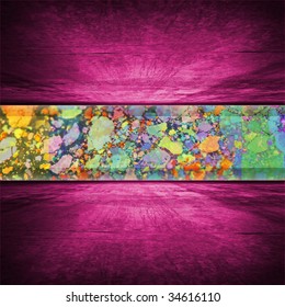 psychedelic pattern with purple floor and ceiling