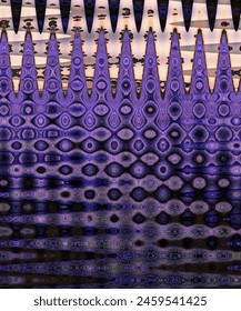 Psychedelic style background, zigzag pattern in dark colors