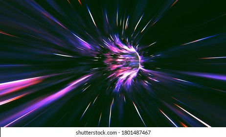 Psychedelic Wormhole.Travel through a wormhole through time and space filled with millions of stars and nebulae. 