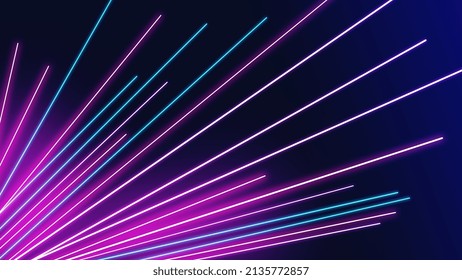 Psychic Space Travel Effect, Neon Light Speed With Vanishing Point, Design With Technology Art. Laser Effect, Stimulating Color. Futuristic Design For Poster, Art Industry And Book