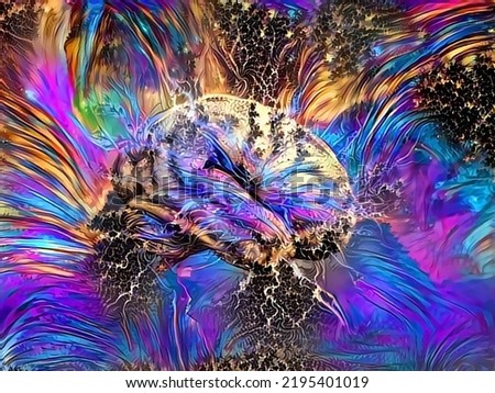 Psycho vivid brain. 3D rendering