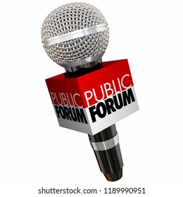 Public Forum Meeting Open Discussion Microphone 3d Illustration