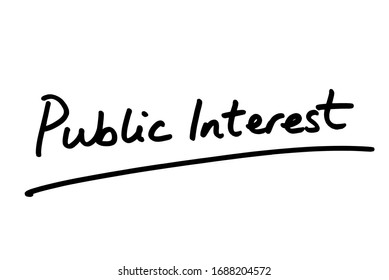 Public Interest Handwritten On A White Background.