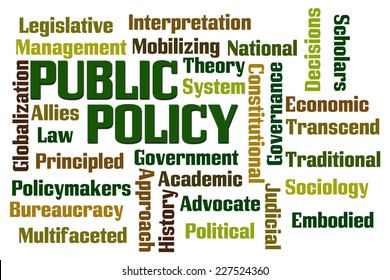 Public Policy Word Cloud On White Background