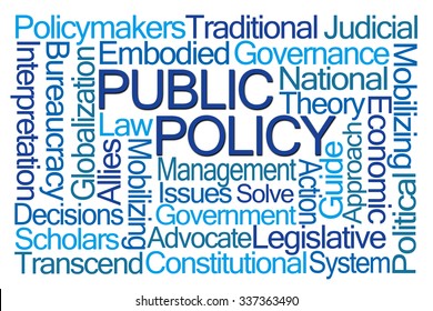 Public Policy Word Cloud On White Background