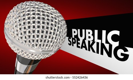 Public Speaking Microphone Speech Words 3d Illustration