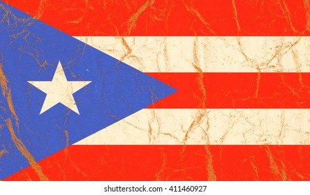 Puerto Rico Flag Painted On Crumpled Stock Illustration 411460927 