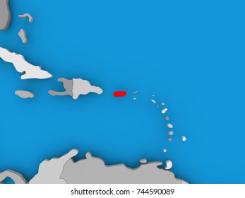 Puerto Rico Red On Political Map Stock Illustration 744590089 ...