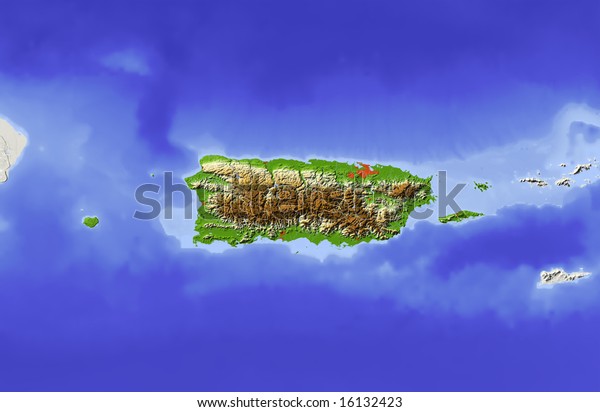 Puerto Rico Shaded Relief Map Major Stock Illustration 16132423 Puerto Rico Shaded Relief Map Major Stock Illustration 16132423