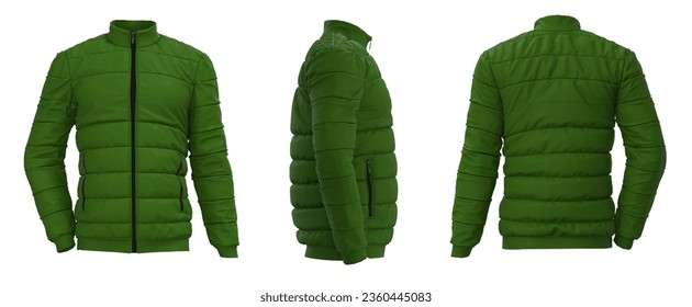 Puffer jacket. Isolated Winter Jacket