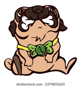 Pug birthday icon. Cartoon of pug birthday  icon for web design isolated on white background - Powered by Shutterstock