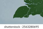 Pulau Yos Sudarso in the Arafura Sea on a colored elevation map