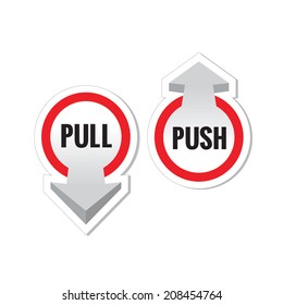 Pull Push Door Sign Stickers