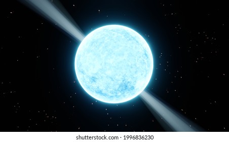 Pulsar, Neutron Star 3d Illustration