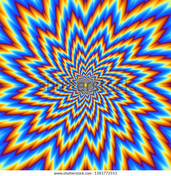 Pulsing Blue Flower Optical Illusion Movement Stock Illustration ...