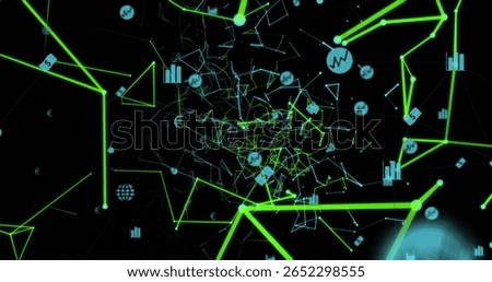 Pulsing network converging toward central vortex in cyberspace with neon lines and floating icons. Futuristic, tech, digital, data, connectivity, cyberspace, innovation