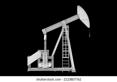 Pumpjack Oil Pump Isolated Background 3d Illustration