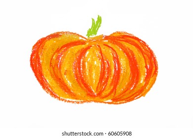pumpkin drawing isolated white
